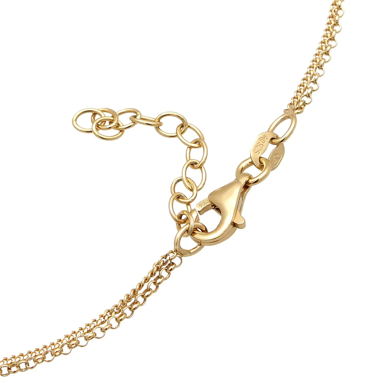 Elli "Layer-Fußkettchen Herz | Muschelkernperle< Vergoldet|Symbol-schmuck