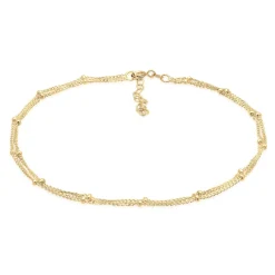 Elli "Layer-Fußkettchen Kugeln< Roségold|Fußschmuck