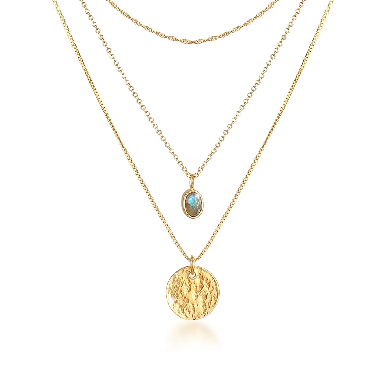 Elli "Layer-Halskette | Labradorit (Grau)< Symbol-schmuck|Halsketten