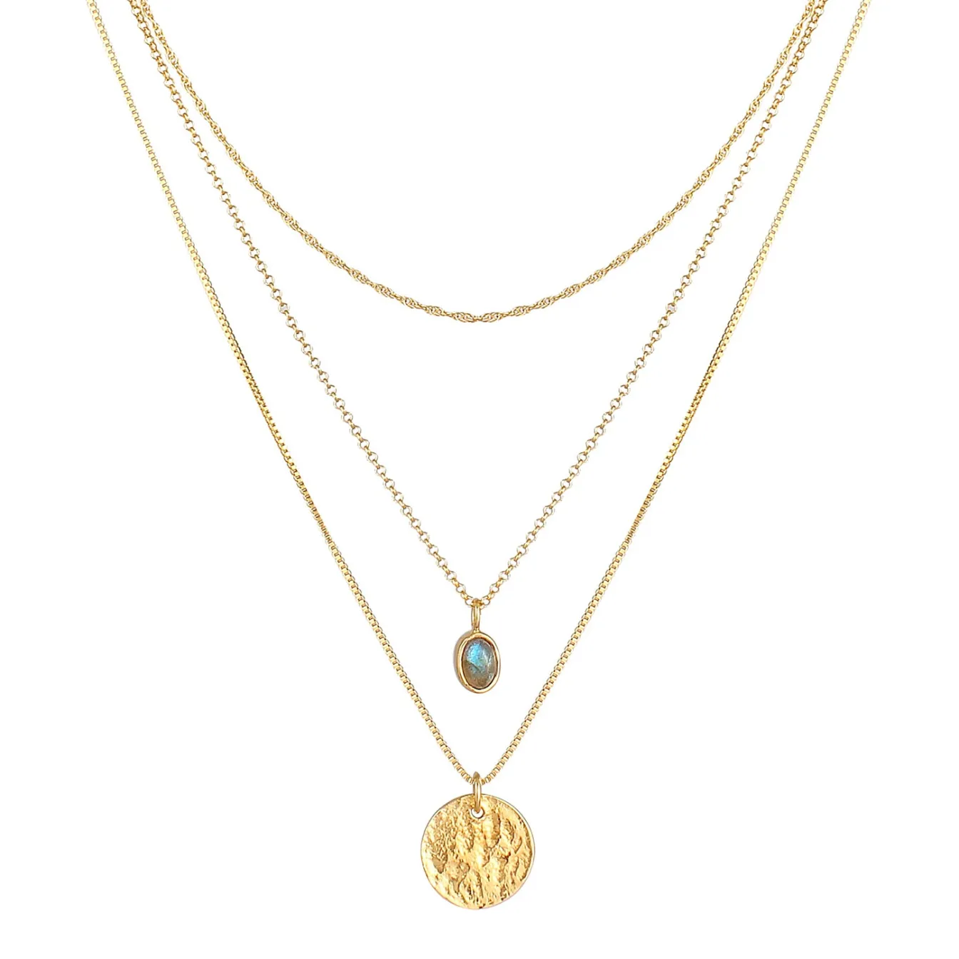 Elli "Layer-Halskette | Labradorit (Grau)< Symbol-schmuck|Halsketten