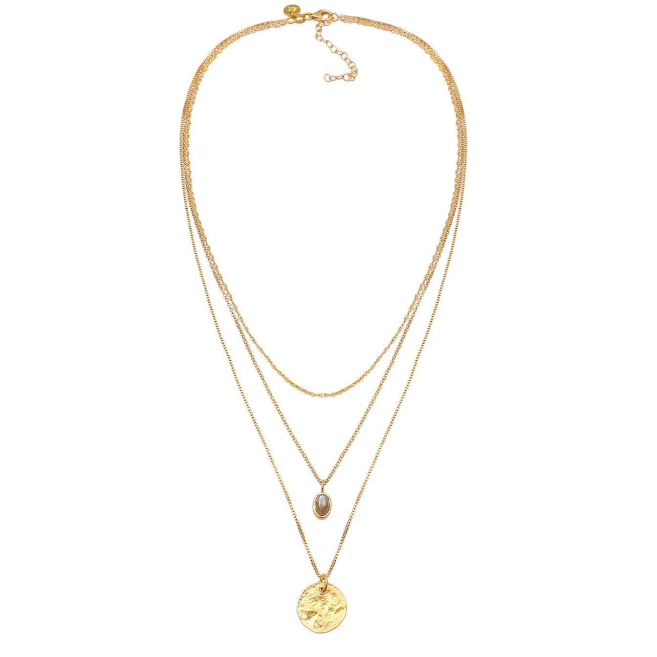 Elli "Layer-Halskette | Labradorit (Grau)< Symbol-schmuck|Halsketten
