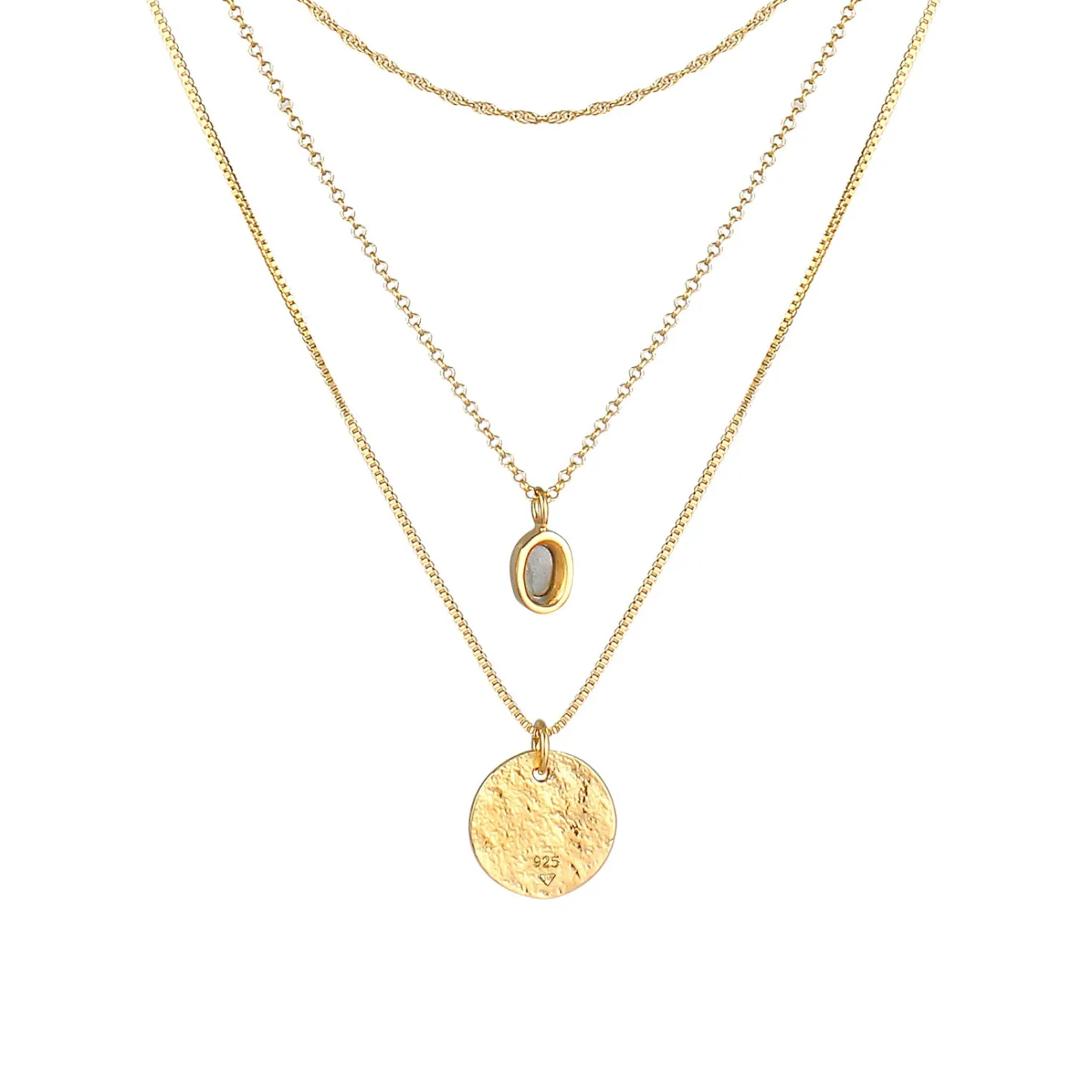 Elli "Layer-Halskette | Labradorit (Grau)< Symbol-schmuck|Halsketten