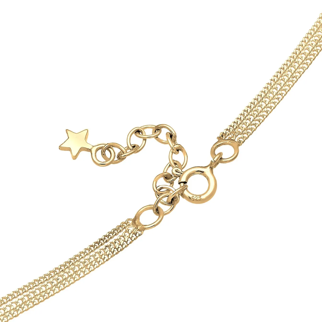 Elli "Layer-Halskette Astro | Kristall (Weiß)< Vergoldet|Symbol-schmuck
