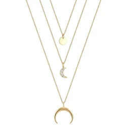 Elli "Layer-Halskette Astro | Kristall (Weiß)< Symbol-schmuck|Halsketten