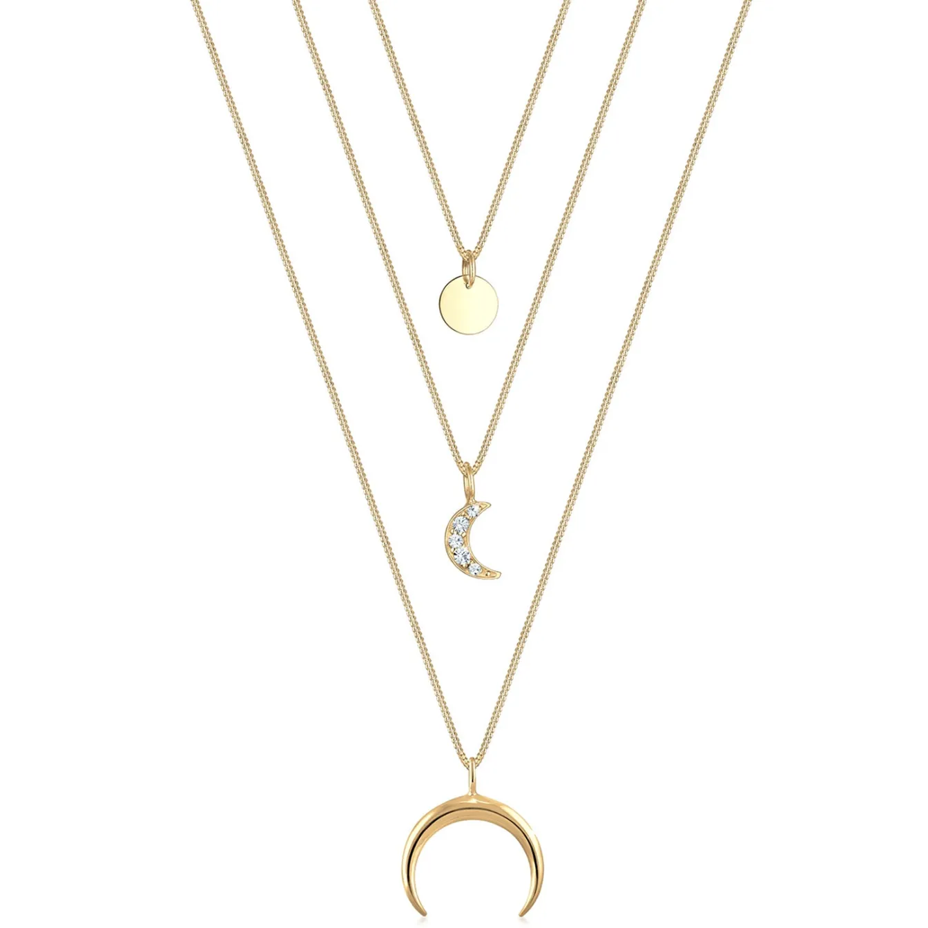 Elli "Layer-Halskette Astro | Kristall (Weiß)< Symbol-schmuck|Halsketten