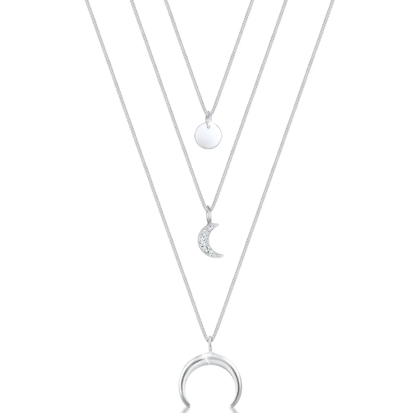 Elli "Layer-Halskette Astro | Kristall (Weiß)< Symbol-schmuck|Halsketten