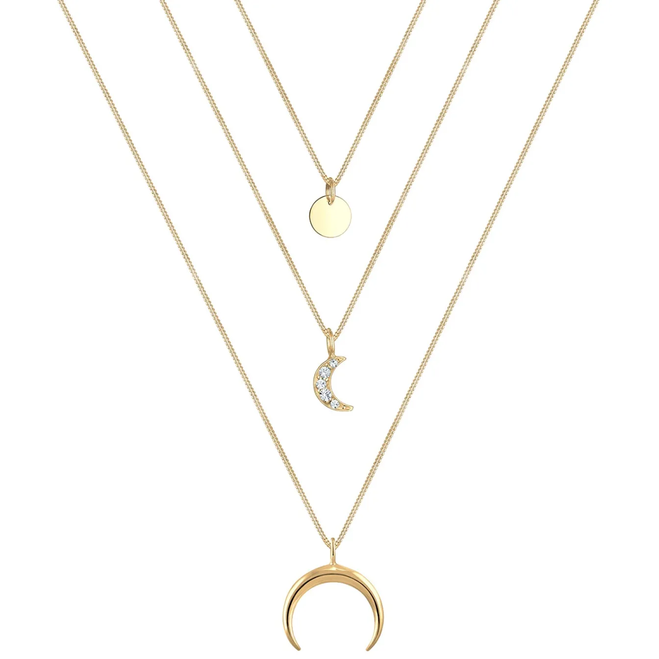 Elli "Layer-Halskette Astro | Kristall (Weiß)< Symbol-schmuck|Halsketten