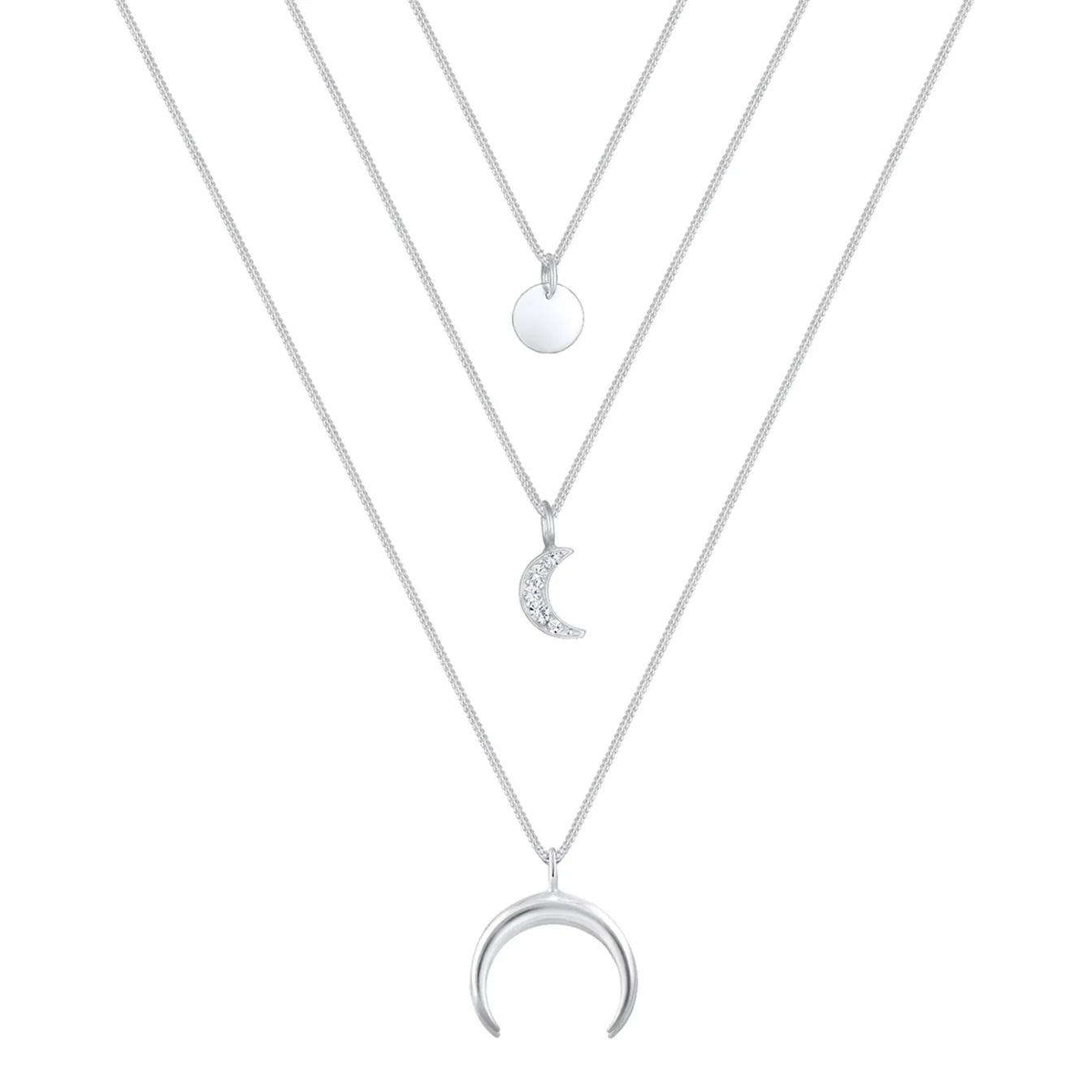 Elli "Layer-Halskette Astro | Kristall (Weiß)< Symbol-schmuck|Halsketten