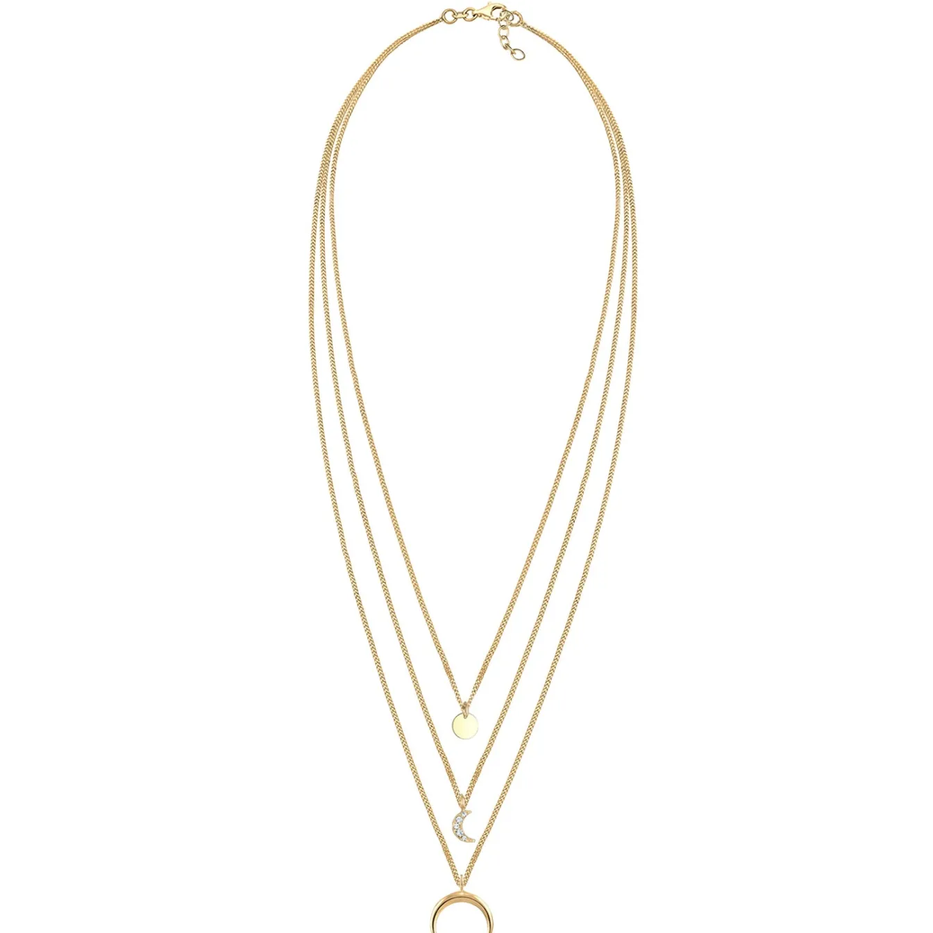 Elli "Layer-Halskette Astro | Kristall (Weiß)< Symbol-schmuck|Halsketten