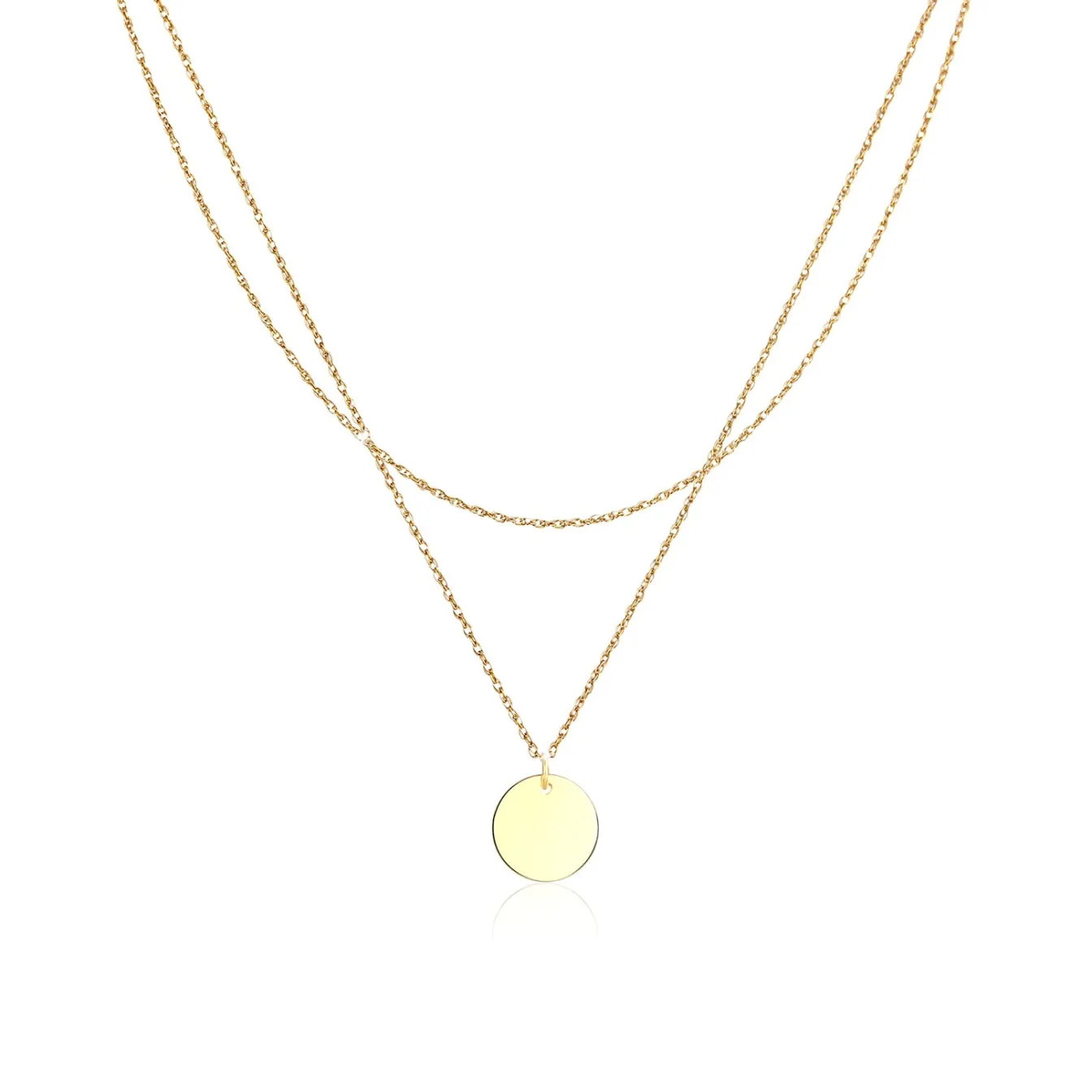 Elli "Layer-Halskette Basic Plättchen< Roségold|Halsketten