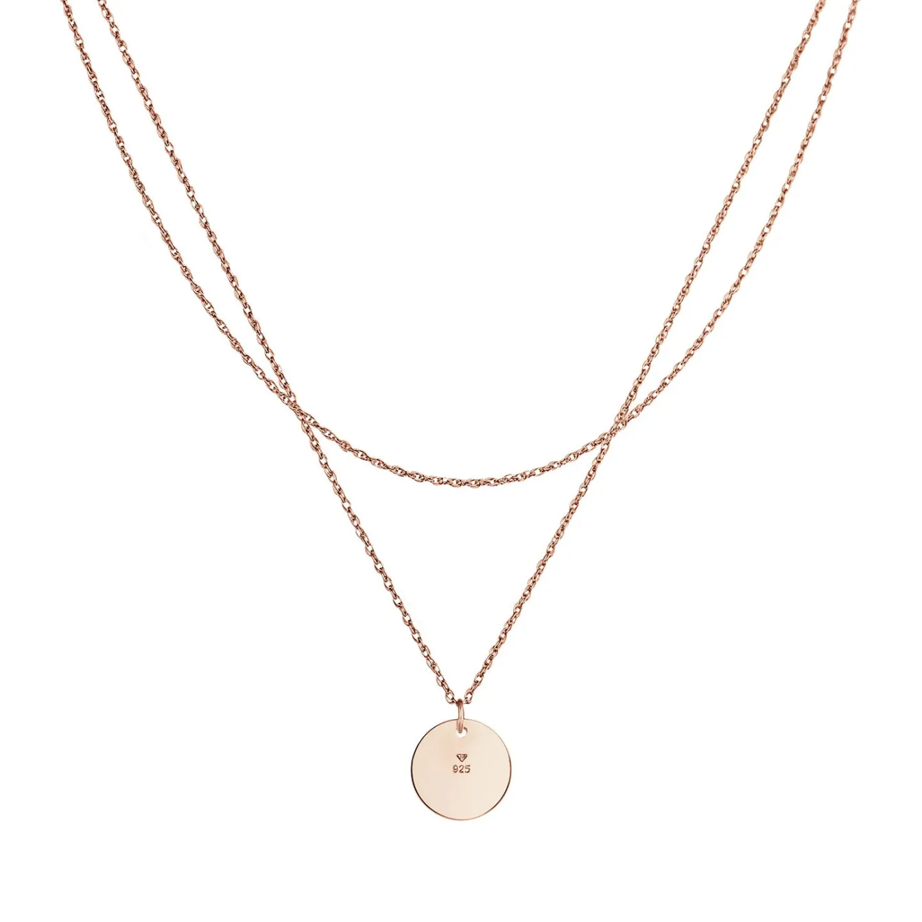 Elli "Layer-Halskette Basic Plättchen< Roségold|Halsketten