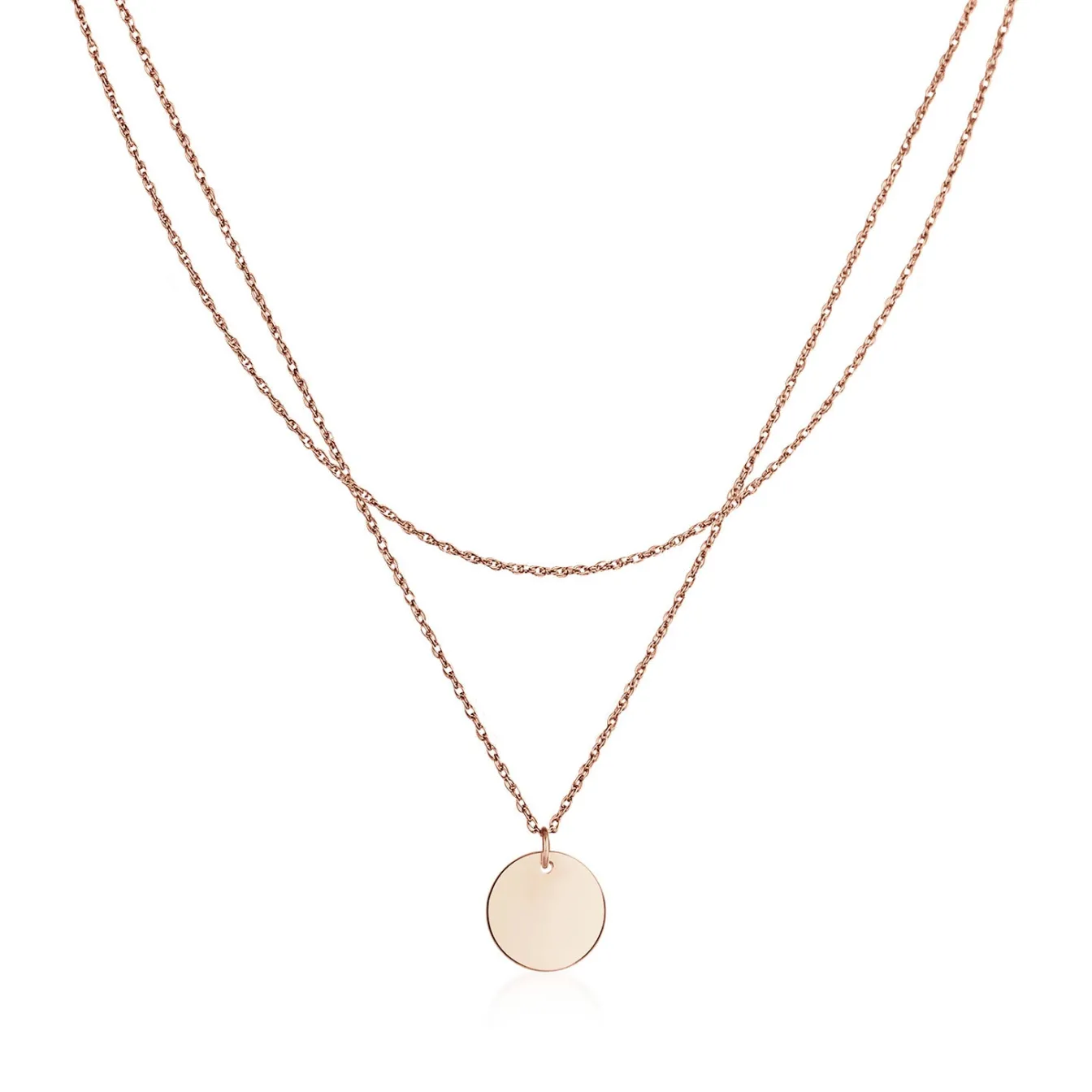 Elli "Layer-Halskette Basic Plättchen< Roségold|Halsketten