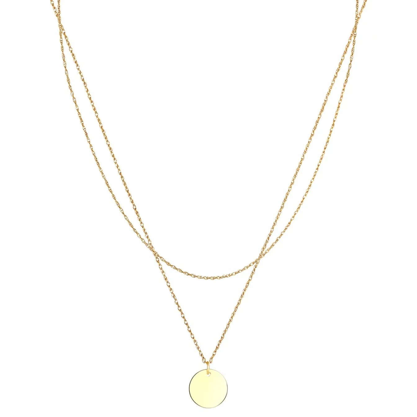 Elli "Layer-Halskette Basic Plättchen< Roségold|Halsketten