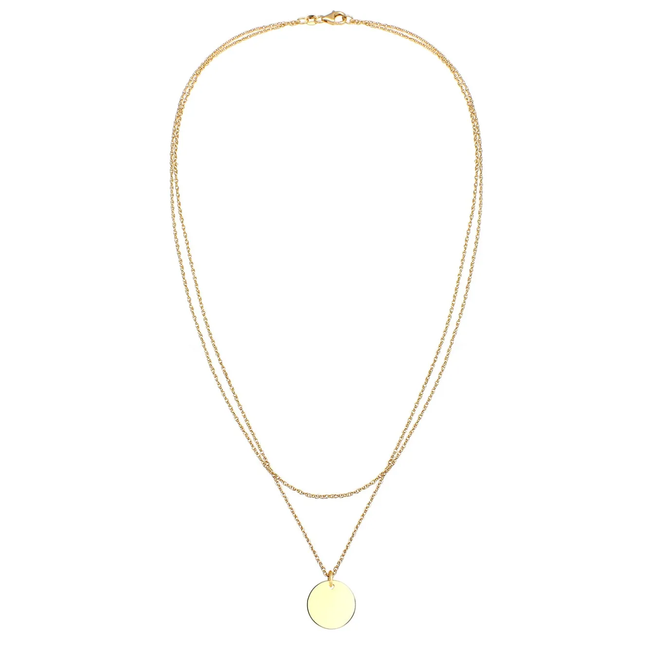 Elli "Layer-Halskette Basic Plättchen< Roségold|Halsketten
