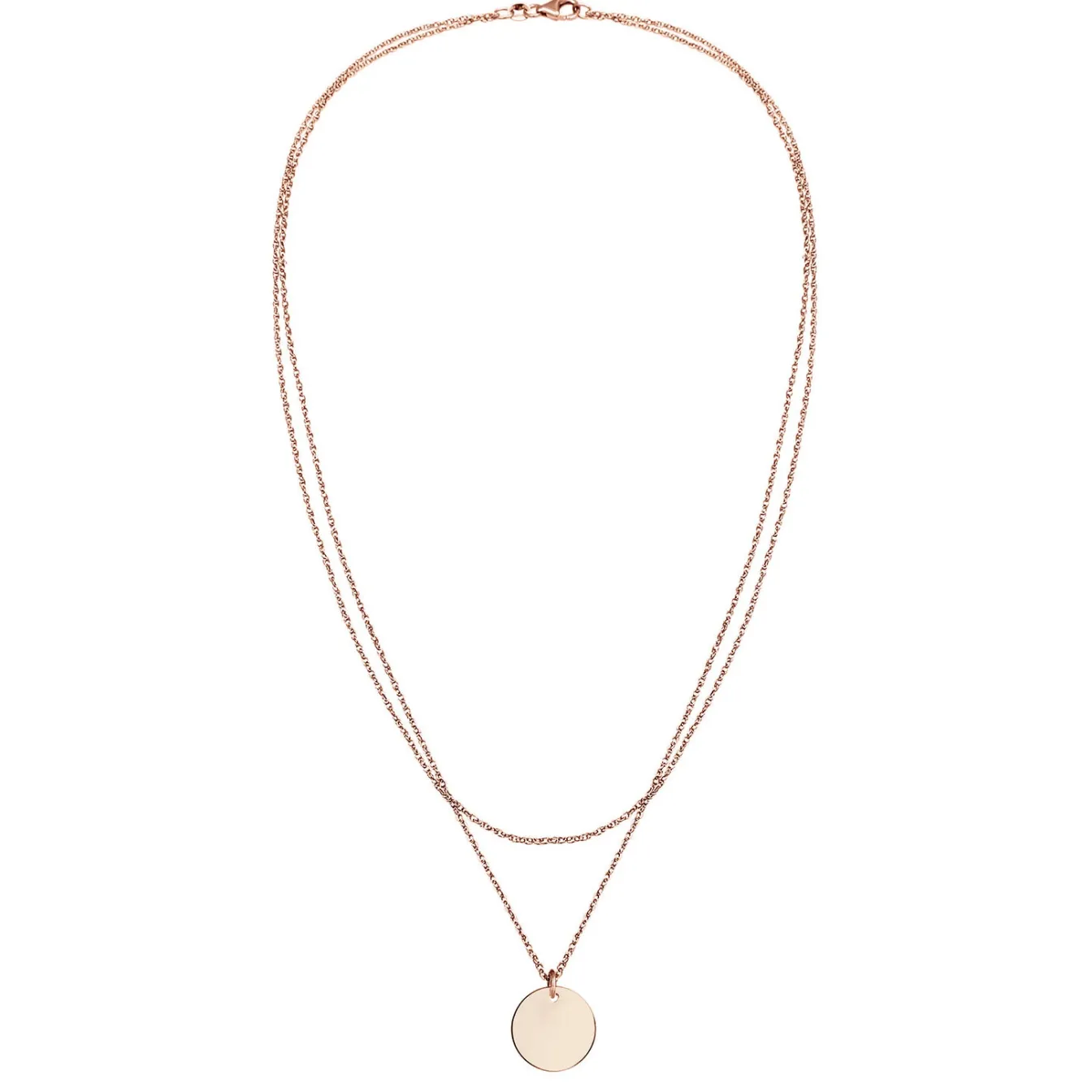 Elli "Layer-Halskette Basic Plättchen< Roségold|Halsketten