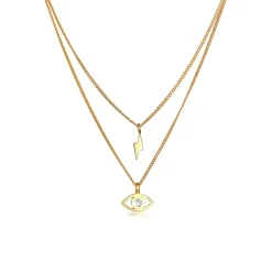 Elli "Layer-Halskette Blitz | Kristall (Weiß)< Symbol-schmuck|Halsketten