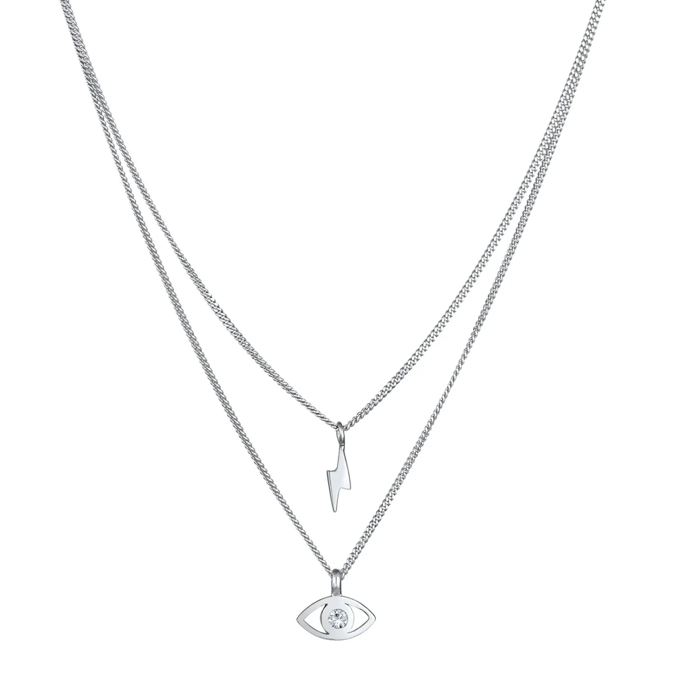 Elli "Layer-Halskette Blitz | Kristall (Weiß)< Symbol-schmuck|Halsketten