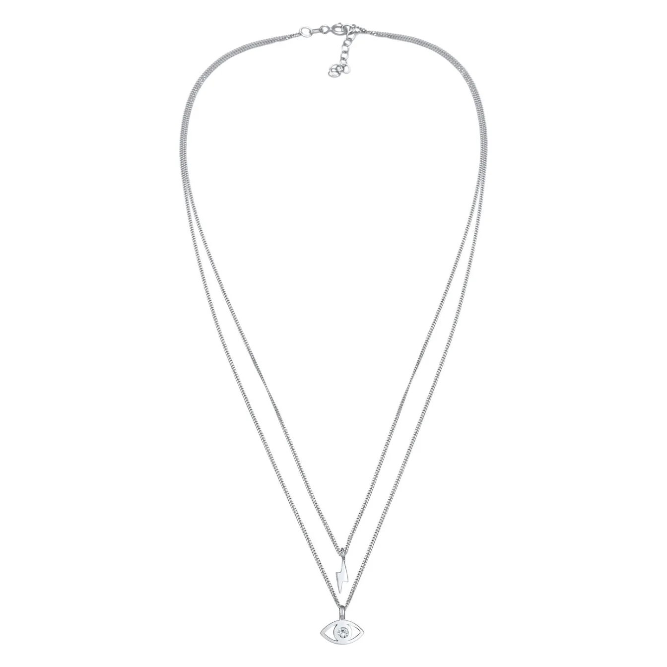 Elli "Layer-Halskette Blitz | Kristall (Weiß)< Symbol-schmuck|Halsketten