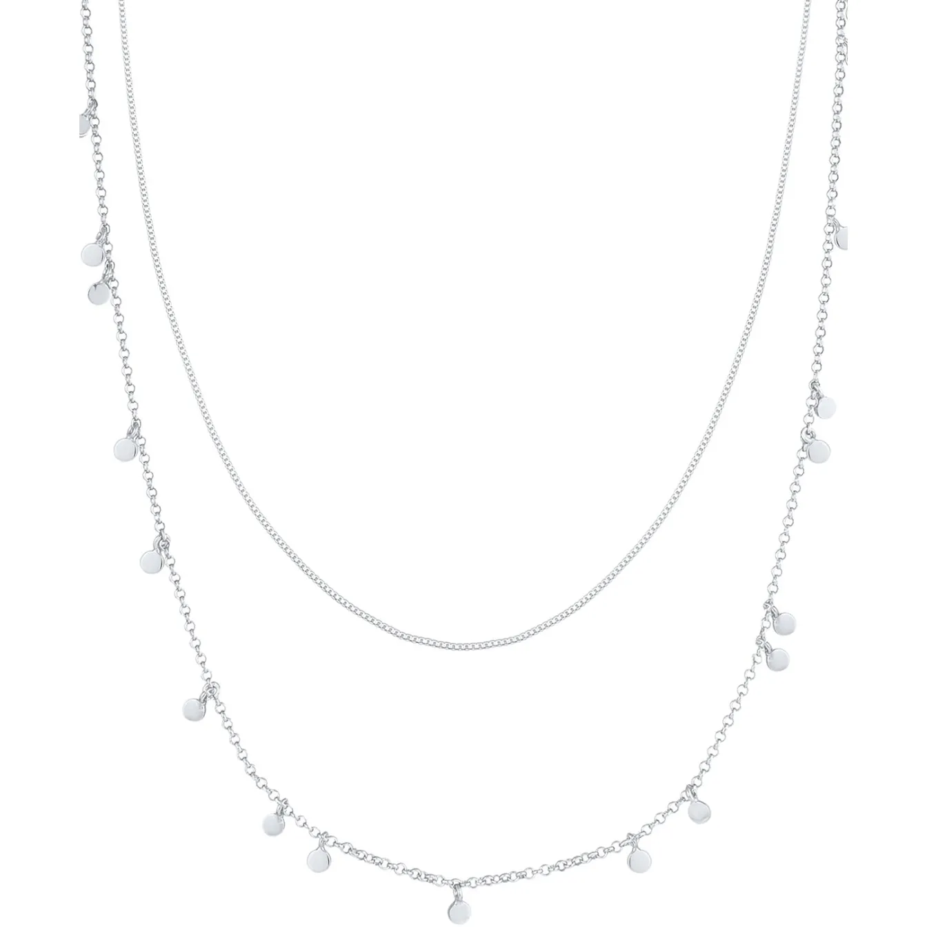 Elli "Layer-Halskette Geo< Halsketten|Silber