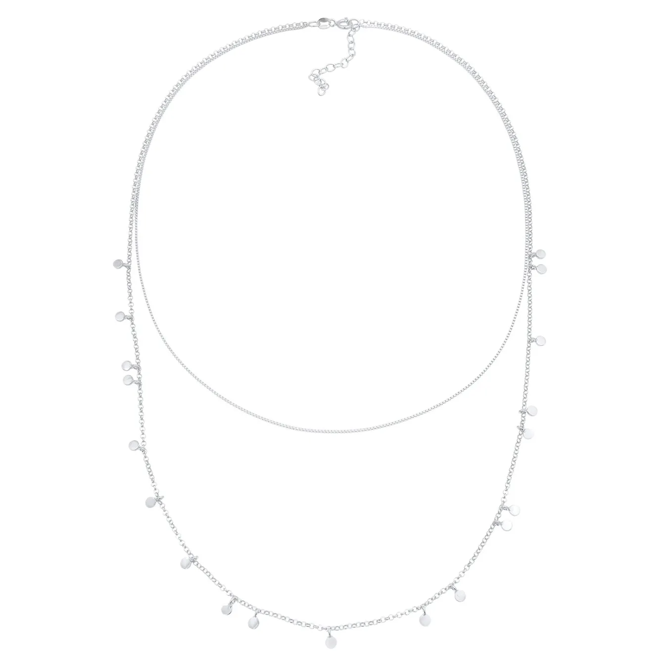 Elli "Layer-Halskette Geo< Halsketten|Silber