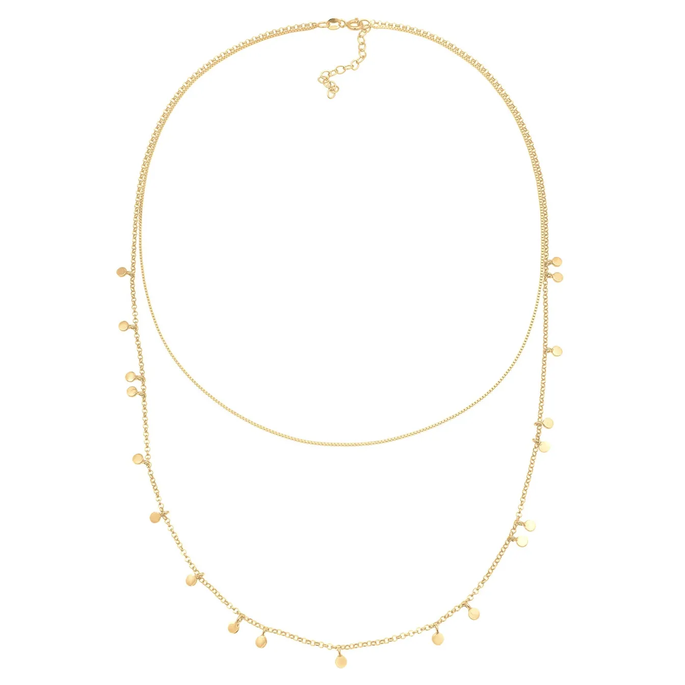 Elli "Layer-Halskette Geo< Halsketten|Silber