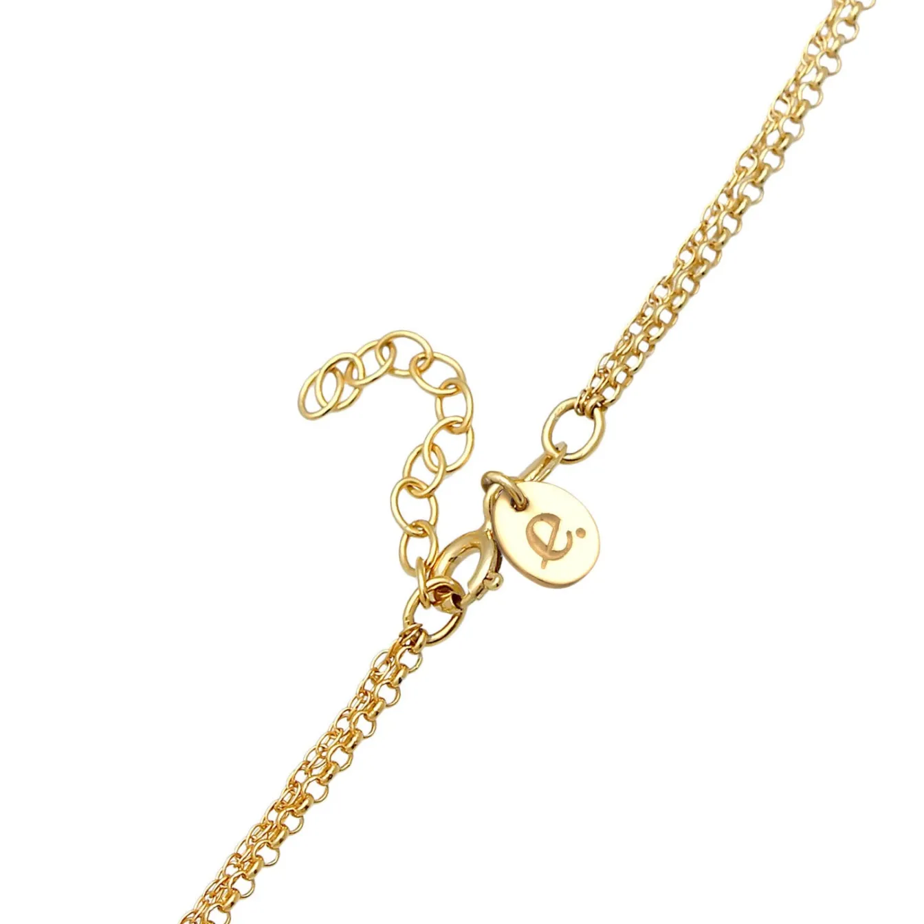 Elli "Layer-Halskette Halbmond | Mondstein ( Weiß )< Symbol-schmuck|Halsketten