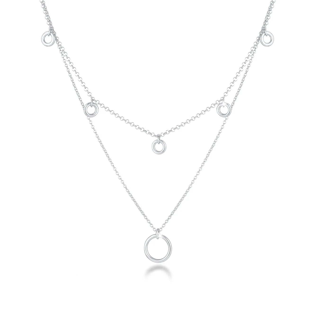 Elli "Layer-Halskette Kreis< Halsketten|Silber