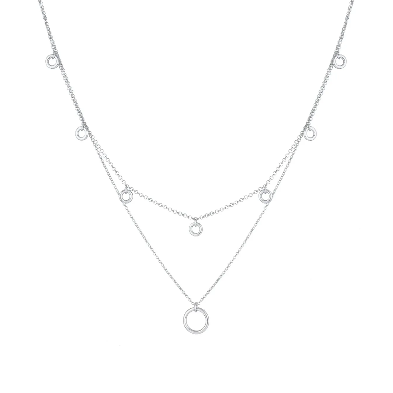 Elli "Layer-Halskette Kreis< Halsketten|Silber