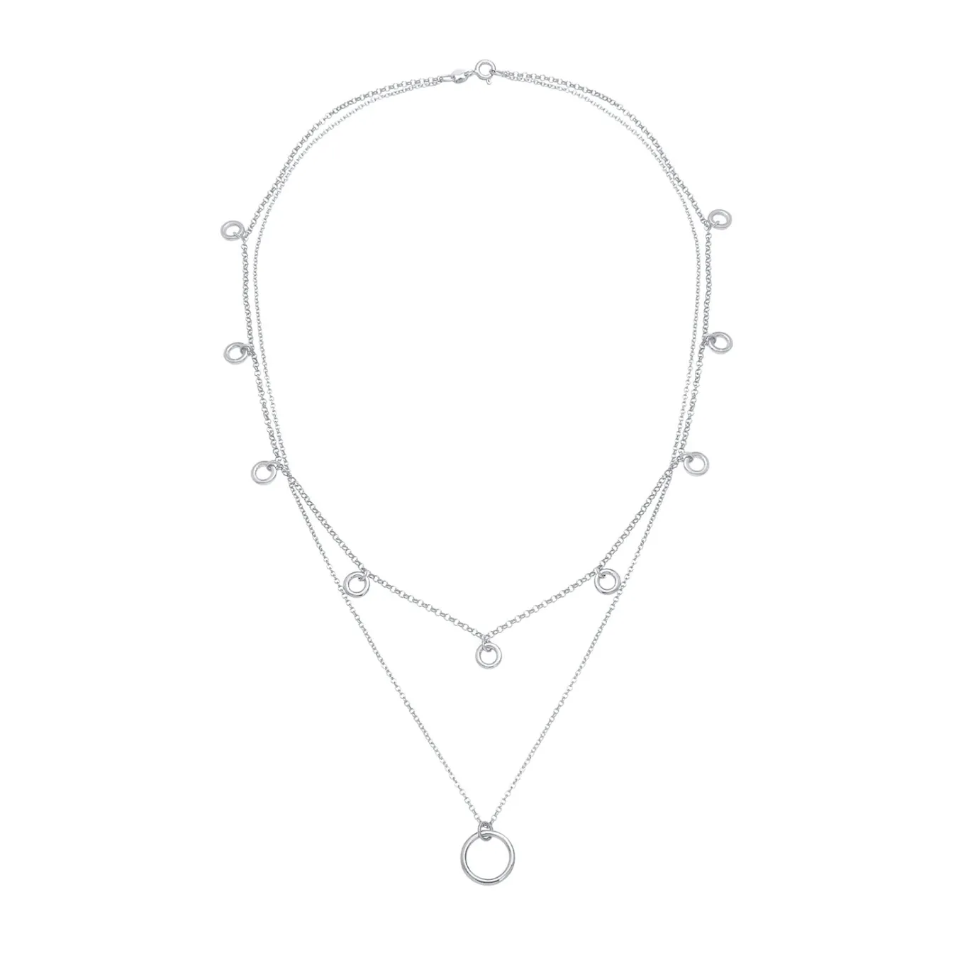 Elli "Layer-Halskette Kreis< Halsketten|Silber