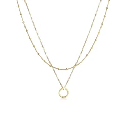 Elli "Layer-Halskette Kreis Geo< Halsketten|Silber