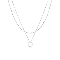 Elli "Layer-Halskette Kreis Geo< Halsketten|Silber
