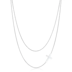 Elli "Layer-Halskette Kreuz< Symbol-schmuck|Halsketten