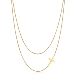 Elli "Layer-Halskette Kreuz< Symbol-schmuck|Halsketten