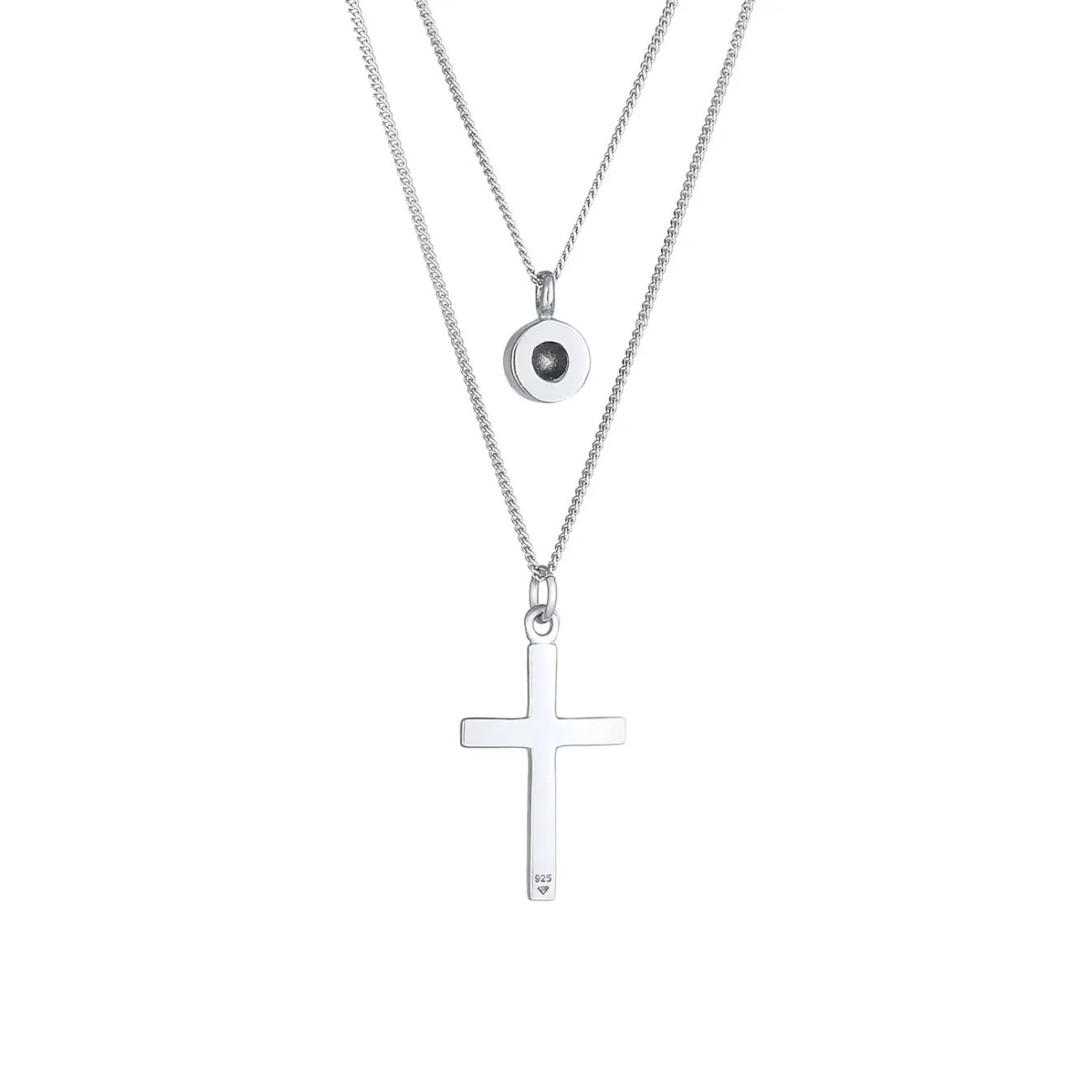 Elli "Layer-Halskette Kreuz | Kristall (Weiß)< Symbol-schmuck|Halsketten