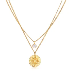 Elli "Layer-Halskette Plättchen | Mondstein< Symbol-schmuck|Halsketten