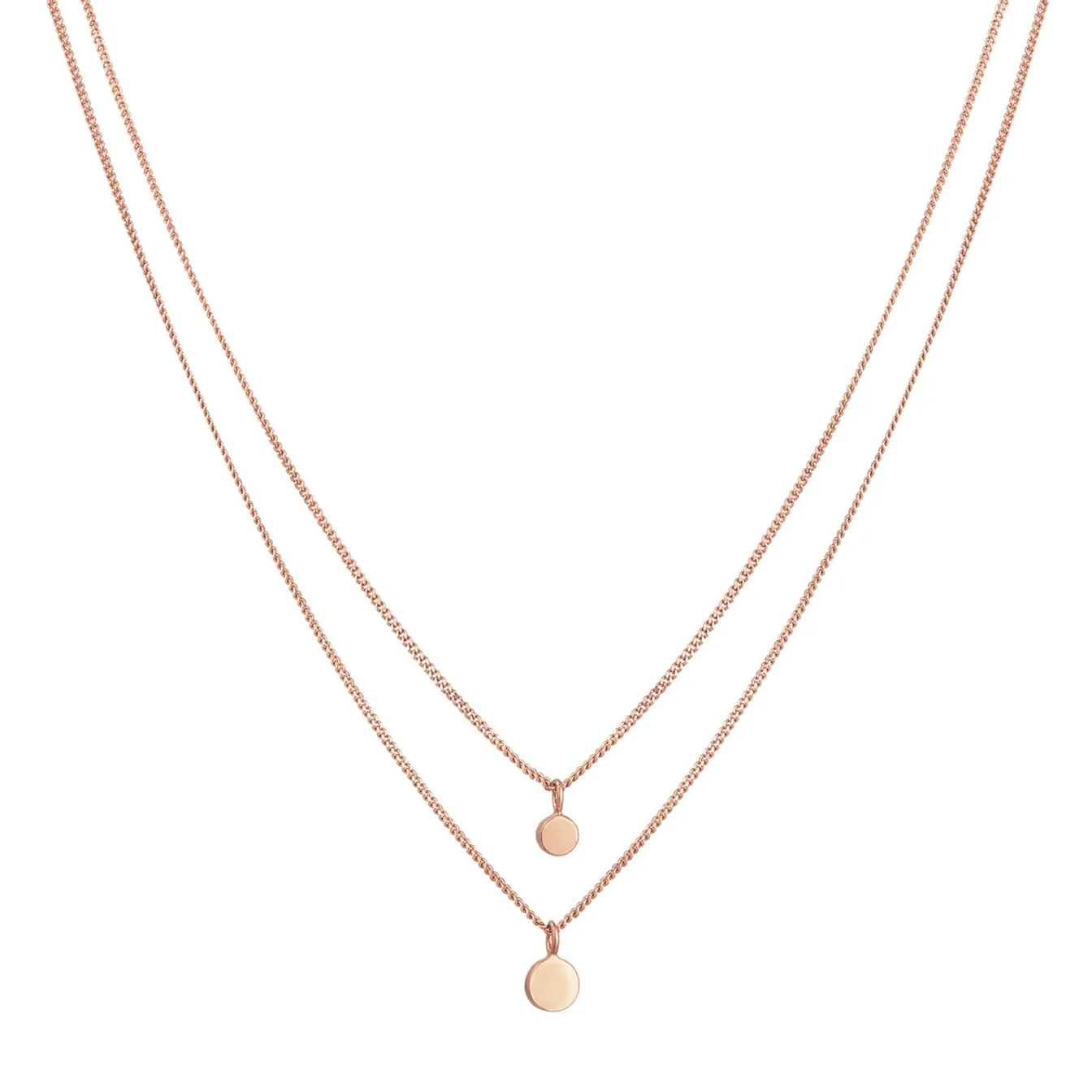 Elli "Layer-Halskette Plättchen | Glaskristall (Weiß)< Roségold|Halsketten