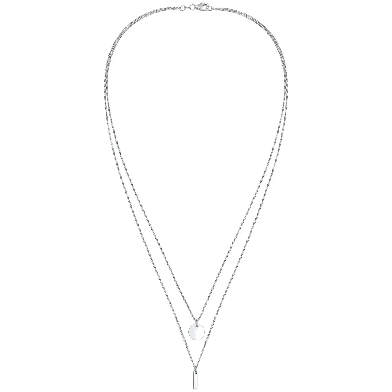 Elli "Layer-Halskette Stab Geo< Silber|Roségold