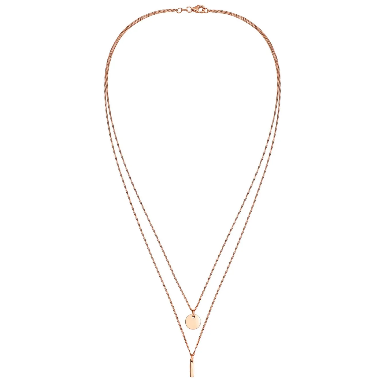 Elli "Layer-Halskette Stab Geo< Silber|Roségold