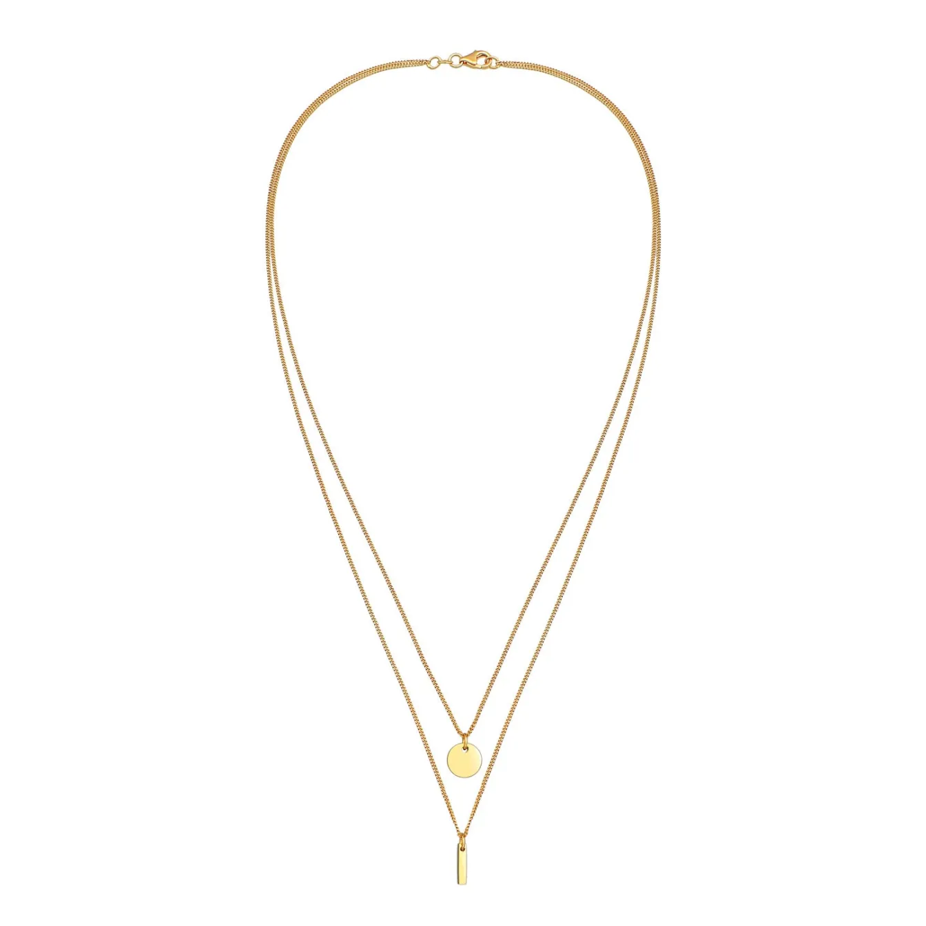 Elli "Layer-Halskette Stab Geo< Silber|Roségold