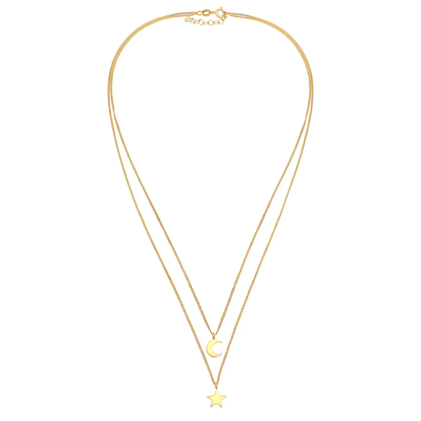 Elli "Layer-Halskette Stern Halbmond< Symbol-schmuck|Halsketten
