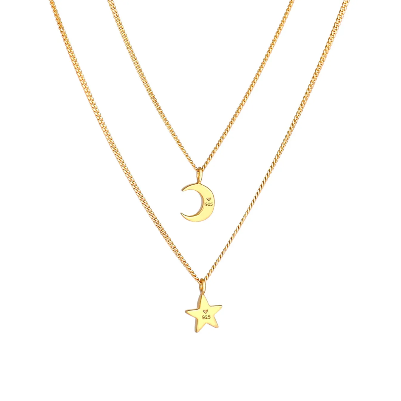 Elli "Layer-Halskette Stern Halbmond< Symbol-schmuck|Halsketten