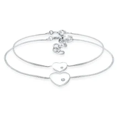 Elli "Mutter-Kind-Armbandset | Kristall (Weiß)< Symbol-schmuck|Herz-schmuck