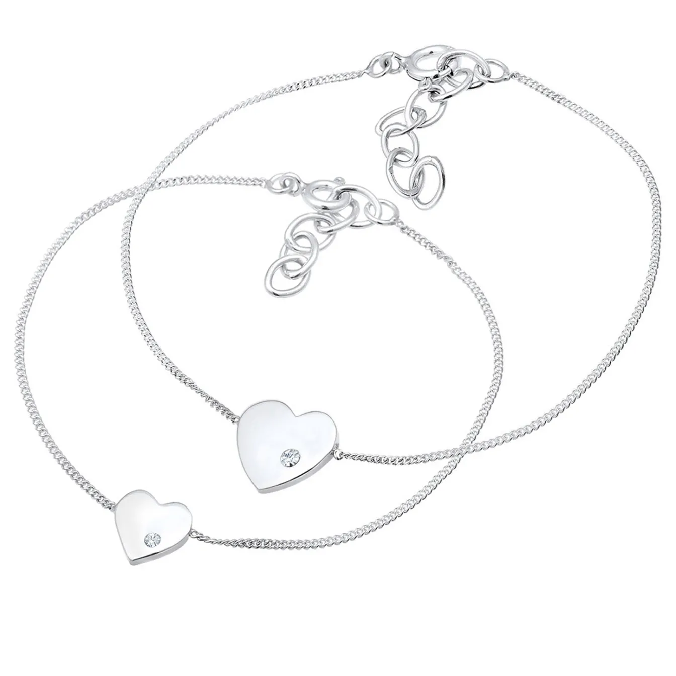 Elli "Mutter-Kind-Armbandset | Kristall (Weiß)< Symbol-schmuck|Herz-schmuck
