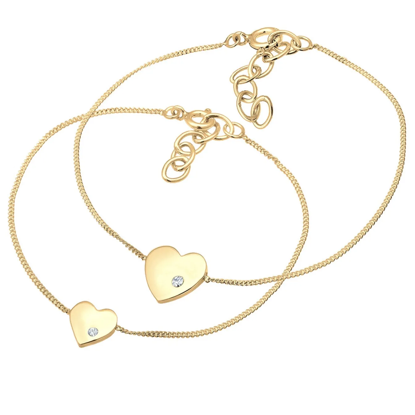 Elli "Mutter-Kind-Armbandset | Kristall (Weiß)< Symbol-schmuck|Herz-schmuck