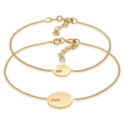 Elli "Mutter-Kind-Armbandset Herz< Vergoldet|Symbol-schmuck