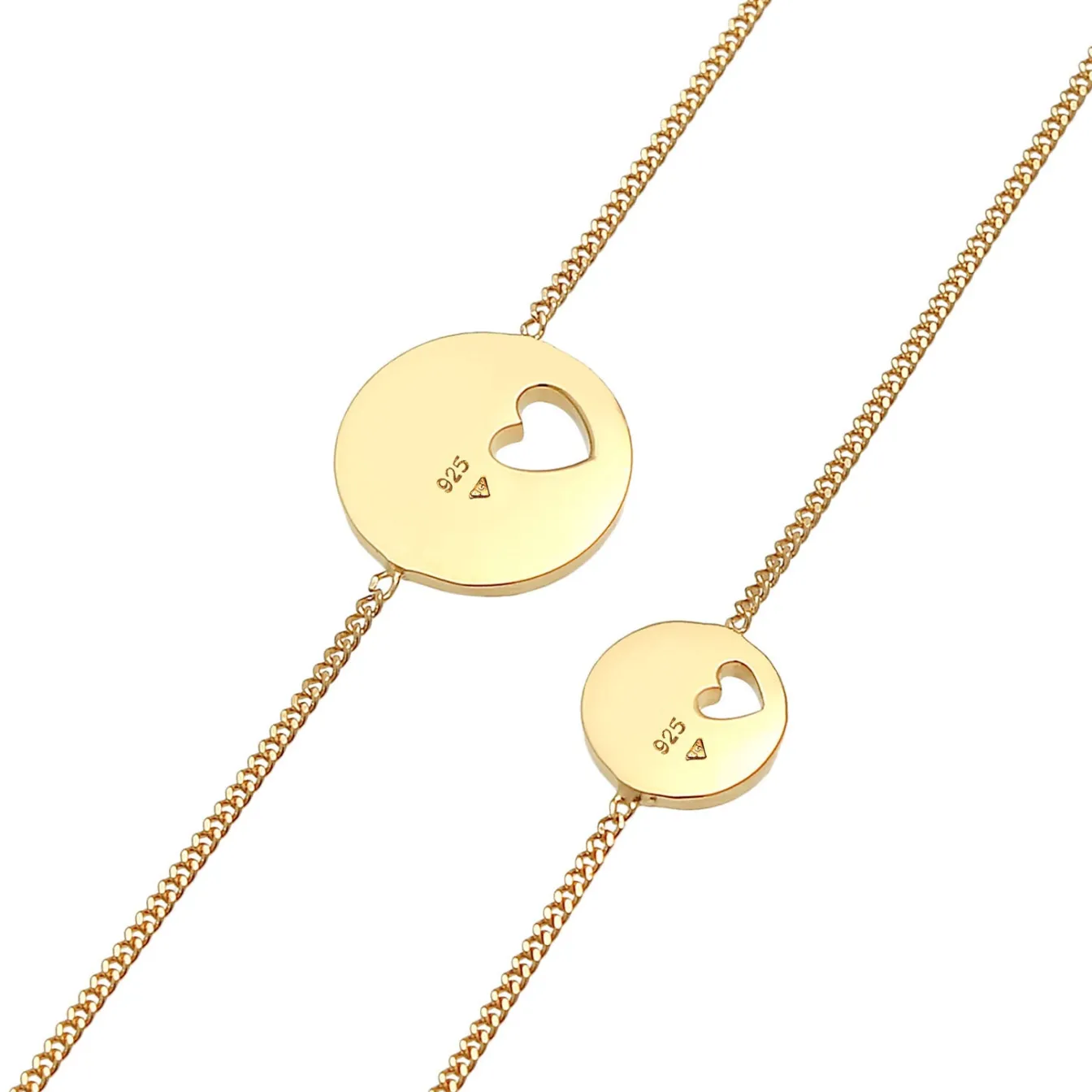 Elli "Mutter-Kind-Armbandset Herz< Vergoldet|Symbol-schmuck