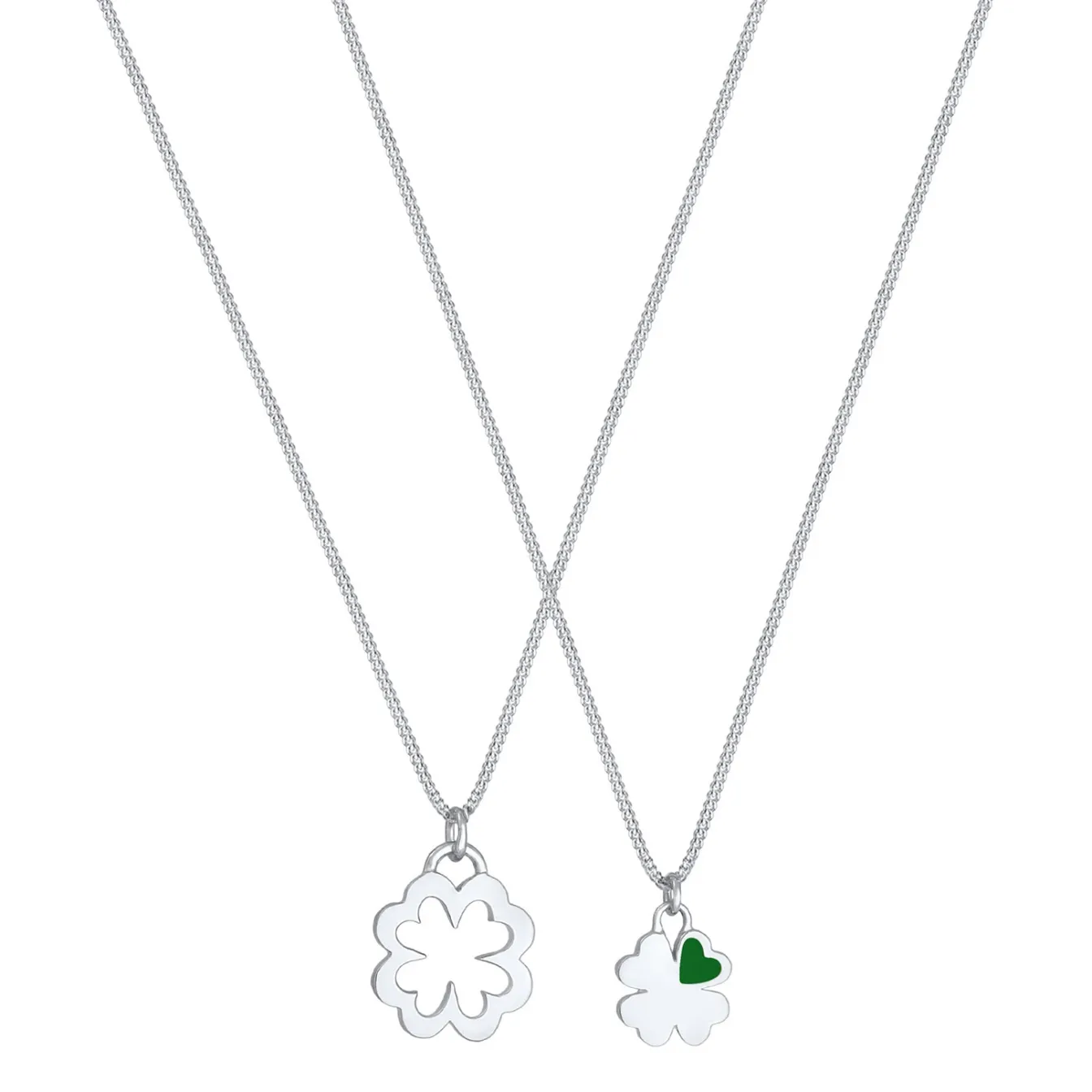 Elli "Mutter-Kind-Kettenset Kleeblatt< Symbol-schmuck|Halsketten
