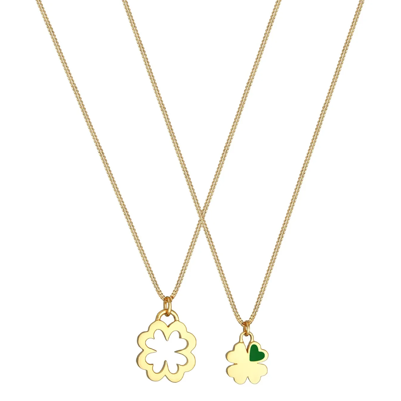 Elli "Mutter-Kind-Kettenset Kleeblatt< Symbol-schmuck|Halsketten