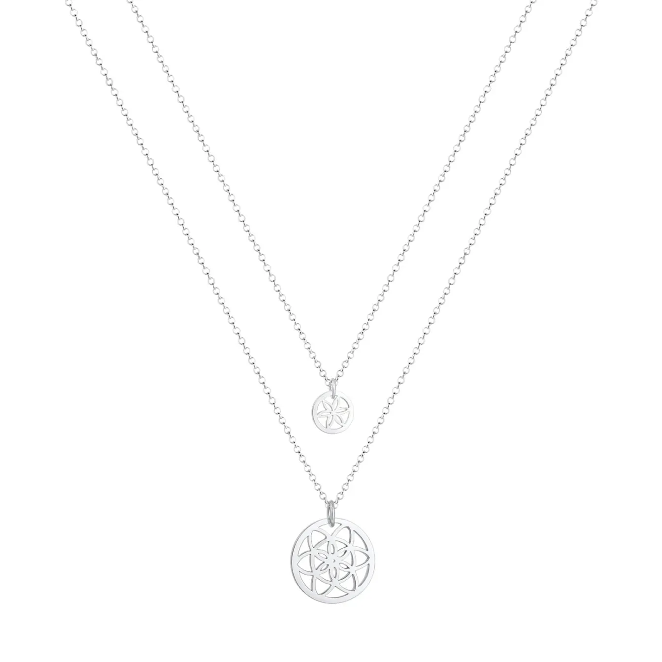 Elli "Mutter-Kind-Kettenset Lebensblume< Halsketten|Silber