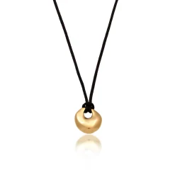 Elli "Nylonkette Disc Organic< Vergoldet|Halsketten